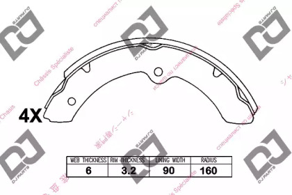 Комлект тормозных накладок DJ PARTS BS1198